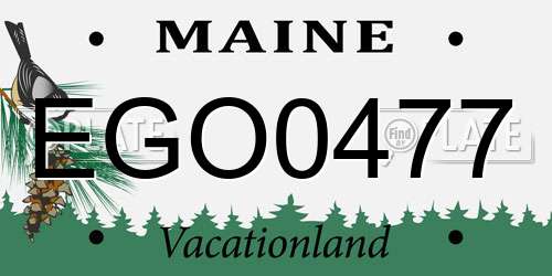 EGO0477 Maine License Plate