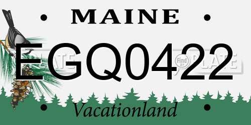 EGQ0422 Maine License Plate