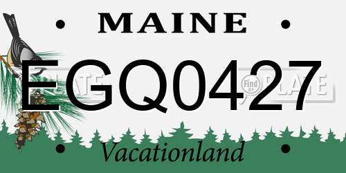 EGQ0427 Maine License Plate
