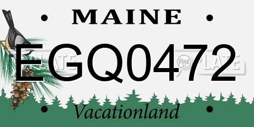 EGQ0472 Maine License Plate