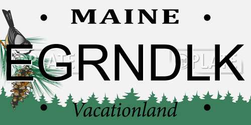 EGRNDLK Maine License Plate