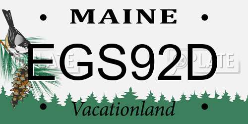EGS92D Maine License Plate
