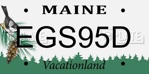 EGS95D Maine License Plate