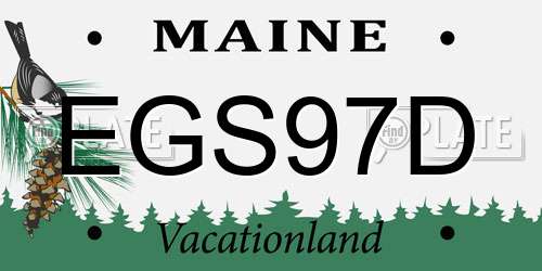 EGS97D Maine License Plate