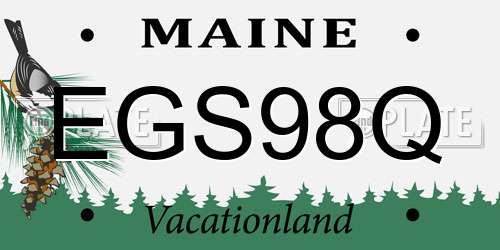 EGS98Q Maine License Plate