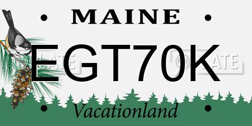 EGT70K Maine License Plate