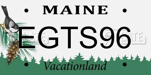 EGTS96 Maine License Plate