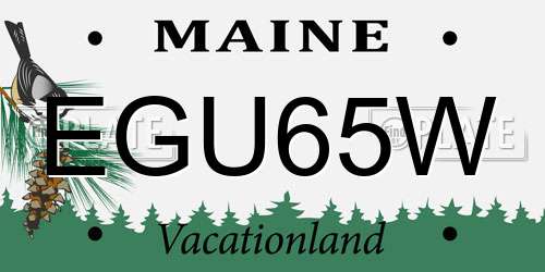 EGU65W Maine License Plate