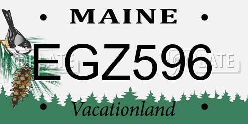 EGZ596 Maine License Plate
