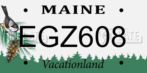EGZ608 Maine License Plate