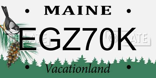 EGZ70K Maine License Plate