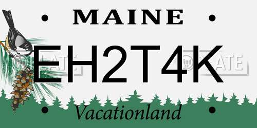 EH2T4K Maine License Plate