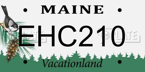 EHC210 Maine License Plate