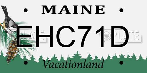 EHC71D Maine License Plate