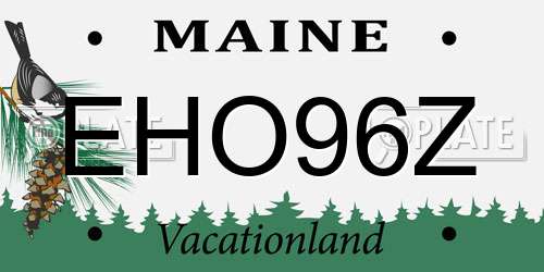 EHO96Z Maine License Plate