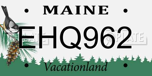 EHQ962 Maine License Plate