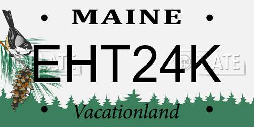 EHT24K Maine License Plate