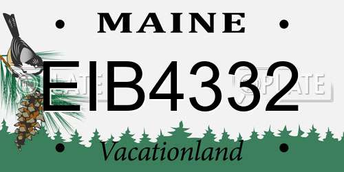 EIB4332 Maine License Plate