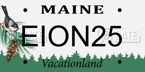 EION25 Maine License Plate