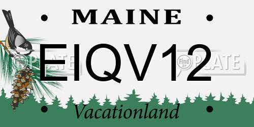 EIQV12 Maine License Plate