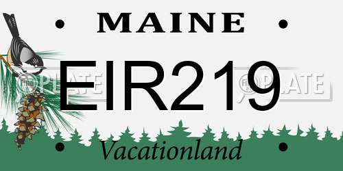 EIR219 Maine License Plate