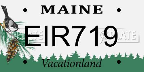 EIR719 Maine License Plate