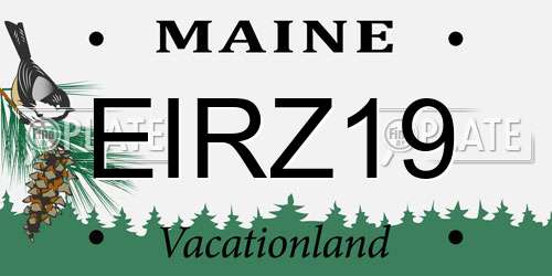 EIRZ19 Maine License Plate