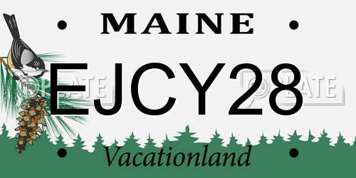 EJCY28 Maine License Plate
