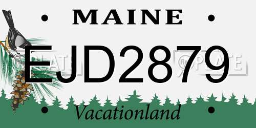 EJD2879 Maine License Plate