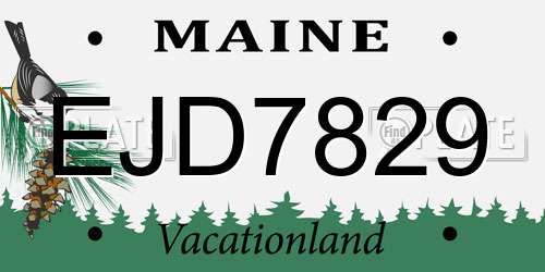 EJD7829 Maine License Plate
