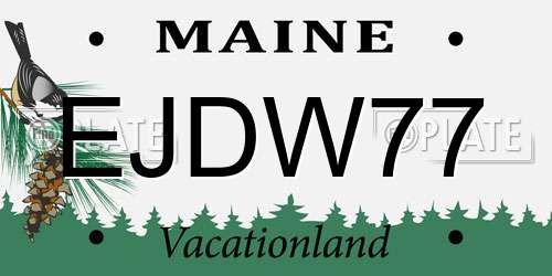 EJDW77 Maine License Plate