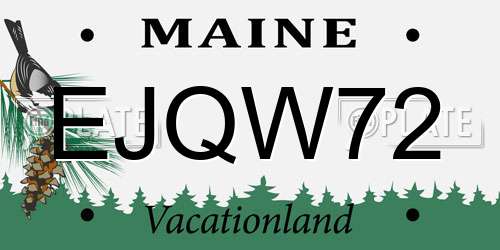 EJQW72 Maine License Plate