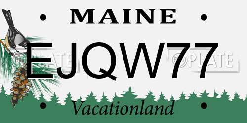 EJQW77 Maine License Plate