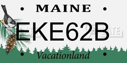 EKE62B Maine License Plate