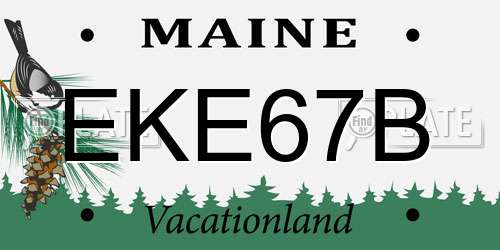 EKE67B Maine License Plate