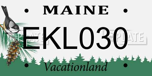 EKL030 Maine License Plate