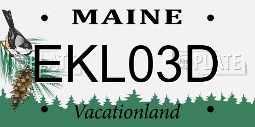 EKL03D Maine License Plate