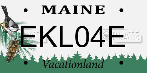EKL04E Maine License Plate