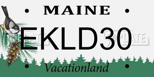 EKLD30 Maine License Plate