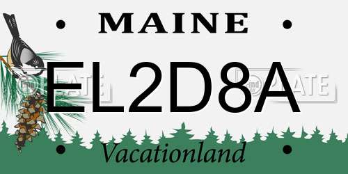 EL2D8A Maine License Plate