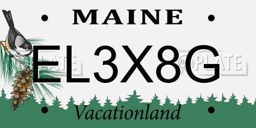 EL3X8G Maine License Plate