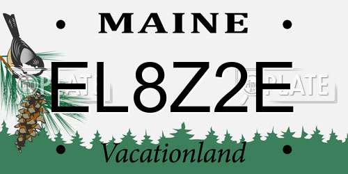 EL8Z2E Maine License Plate