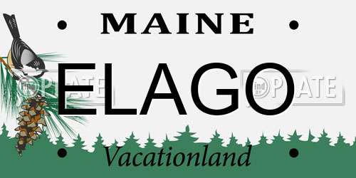 ELAGO Maine License Plate
