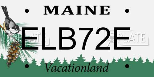 ELB72E Maine License Plate