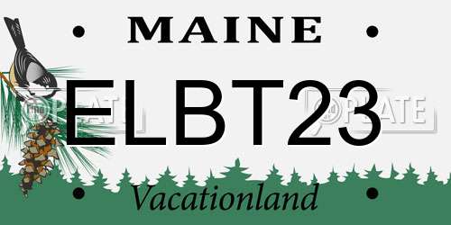 ELBT23 Maine License Plate