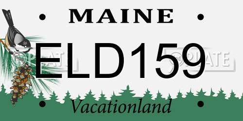 ELD159 Maine License Plate