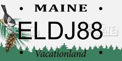 ELDJ88 Maine License Plate