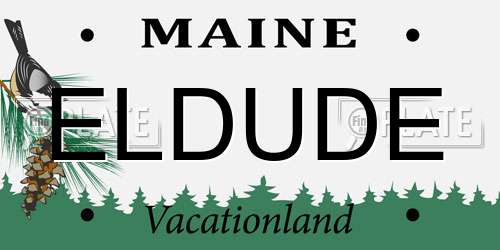 ELDUDE Maine License Plate
