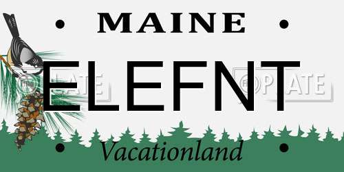 ELEFNT Maine License Plate