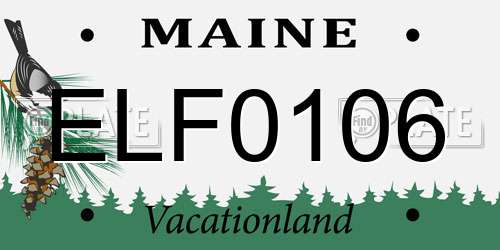 ELF0106 Maine License Plate